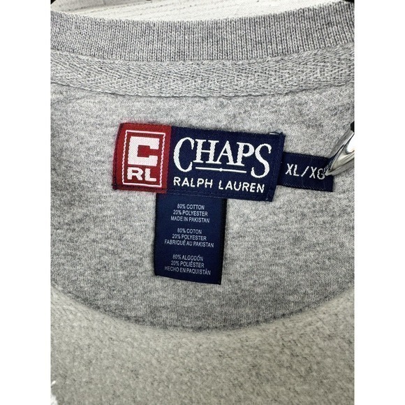 Chaps Polo Ralph Lauren‎ Gray Crewneck Sweater Size X-Large Vintage 90s Vintage - Picture 7 of 8